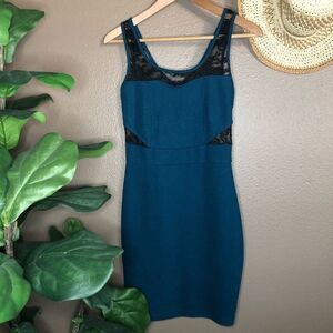 Teal Lace Bodycon Dress